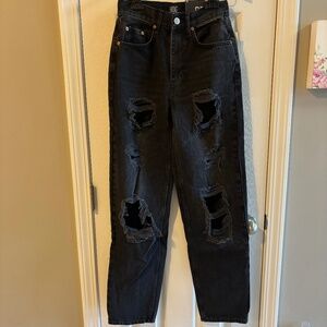 Urban Outfitters BDG High Rise Baggy Black Jean Size 25